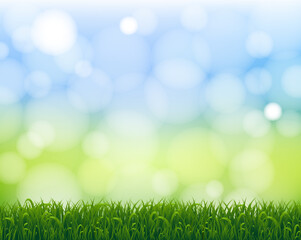 Obraz premium Green Nature Poster Bokeh Background Grass Border