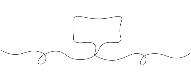 Speech bubble, dialog, continuous editable single line illustration. Web concept, communication cloud. Minimalist single line vector illustration