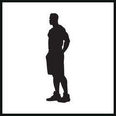 Athlete in Sportswear silhouette. Athlete silhouette