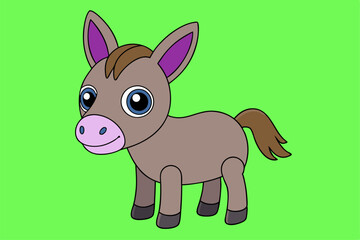 Adorable Mule Vector Graphic For Web And Print. Premium Mule Illustration Featuring Cute Design Perfect For Websites, Print Materials, Digital Content, And Creative Projects