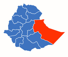 Fototapeta premium Hararghe administrative divisions of the Ethiopia country
