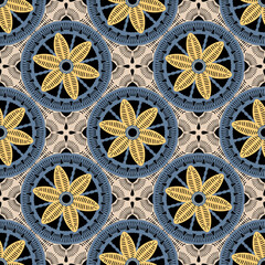 Pattern with crochet granny square wallpaper handmade decorative art design print 