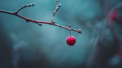 Single berry on delicate branch
