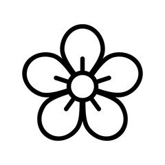 Obraz premium Outline Style Flower Round Petals Icon