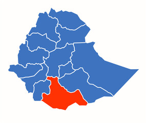 Sidamo administrative divisions of the Ethiopia country