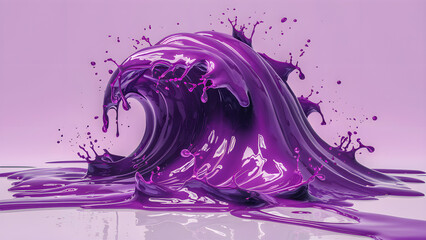 Fototapeta premium Purple liquid wave splash in abstract vivid artwork style.