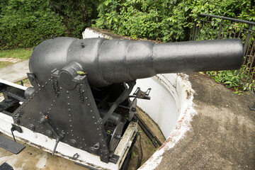 Kanone im Fort Siloso, Singapur