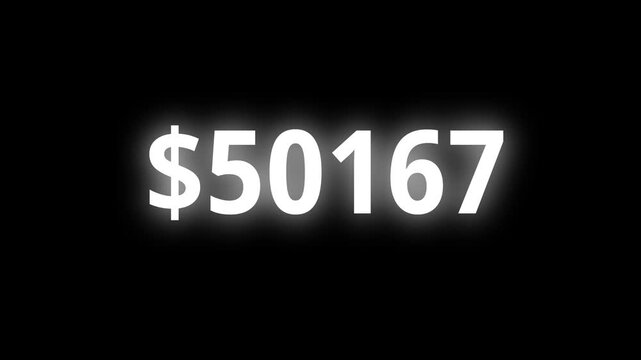 Animation counter dollar.Increase money animation. Earning dollar $ The Dollars counter animation. Profit growth.