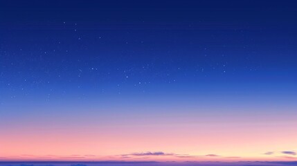 A tranquil twilight sky peppered with stars