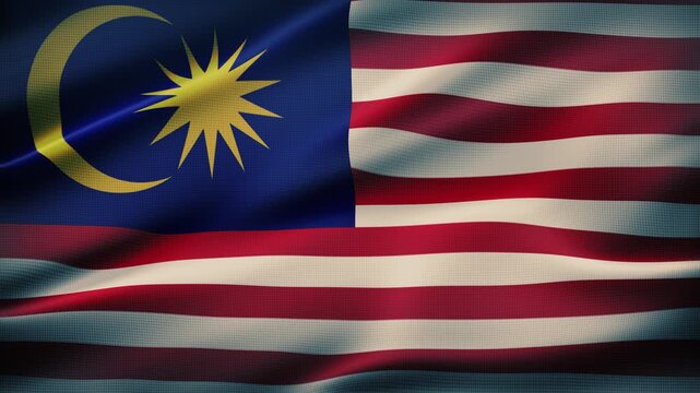 Malaysia flag fluttering in the wind
