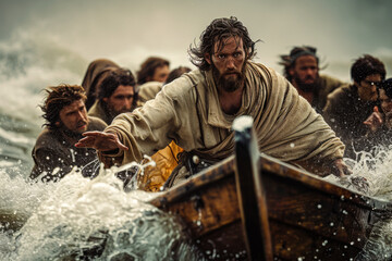 Jesus calming the storm