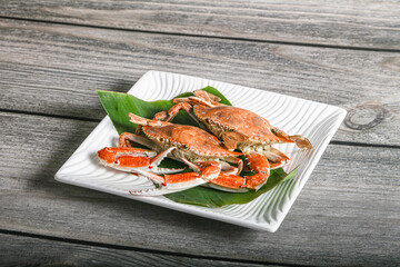 Yummy boiled crab in the plate