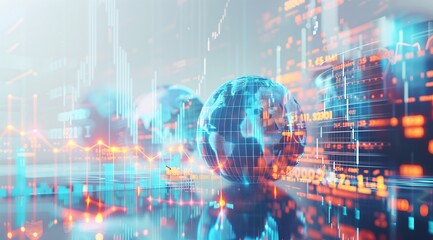 Stock market investment graph on financial numbers & charts abstract background