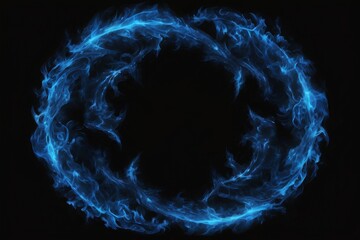 A vivid blue flame ring on a black background