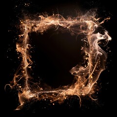A square of fire with smoke and sparks surrounding it