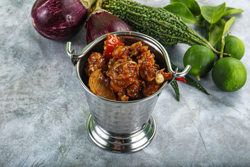 Asian cuisine - prawn in chili sauce