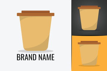 Hot coffee takeaway paper cup. Paper cup logo template. Takeaway concept. Disposable tea cup