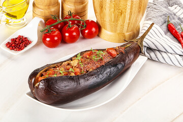Baked eggplant with minced beef