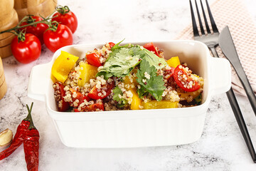 Dietary vegetarian quinoa with vegetables