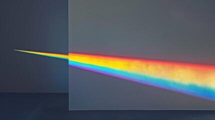 Naklejka premium Rainbow Prism Light Beam on Grey Background