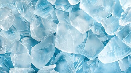 Obraz premium Large ice chunks atop ice cubes atop table