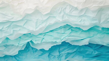 Obraz premium A detailed view of a blue-white wall with a substantial paper wave nearby