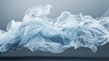 Fototapeta premium A blue-white smoke swirls on black-white backgrounds, with a light blue backdrop