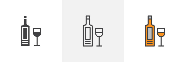 Vodka colored icon set