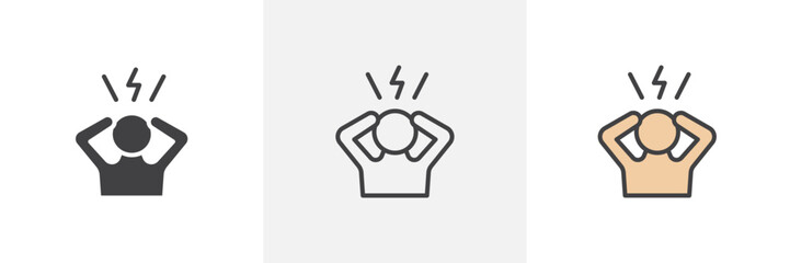 Anxiety colored icon set