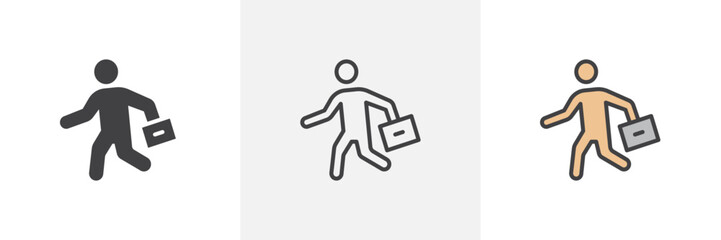 Going to work colored icon set