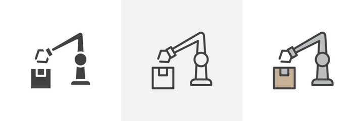 Fototapeta premium Industrial robot colored icon set