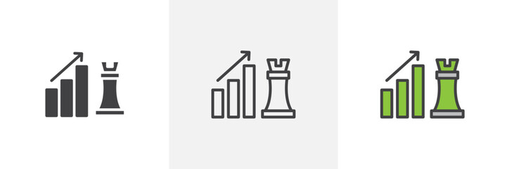 Marketing strategy colored icon set