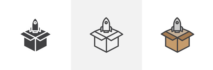 Product release colored icon set