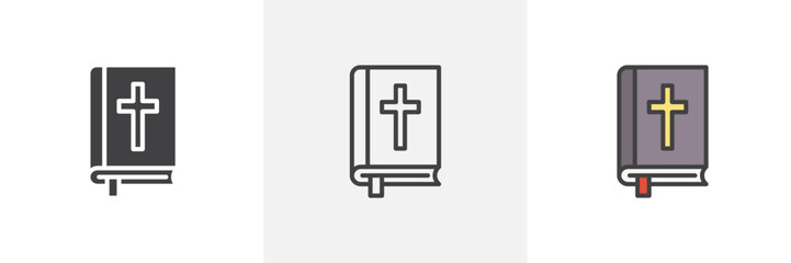 Bible colored icon set