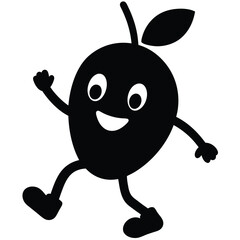 Fototapeta premium running Mango character, cartoon vector silhouette