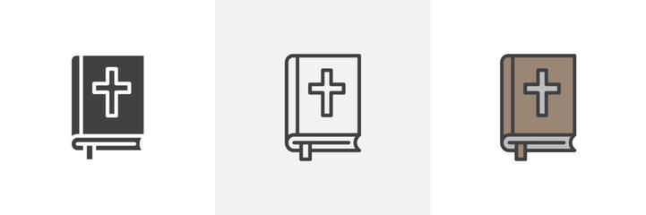 Bible colored icon set