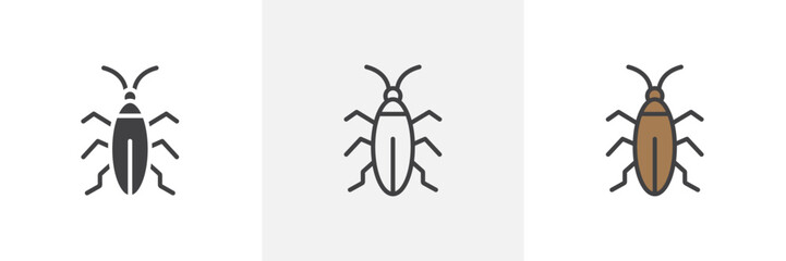 Cockroach colored icon set
