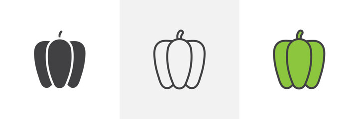 Capsicum colored icon set