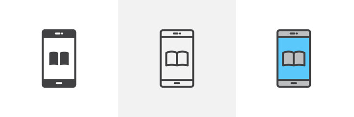 Ebook colored icon set