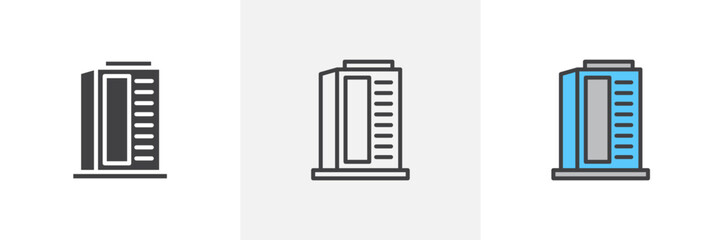 Infrared heat cabin colored icon set