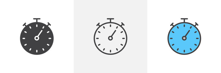 Stopwatch colored icon set