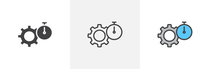 Productivity colored icon set