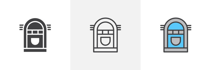 Jukebox colored icon set