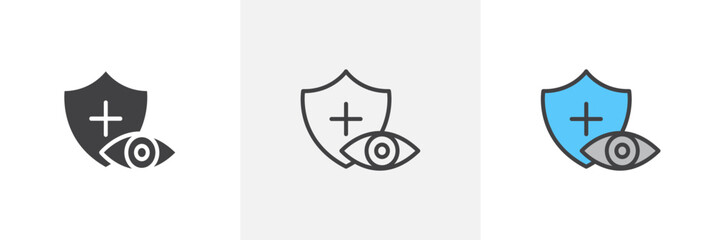 Fototapeta premium Vision insurance colored icon set