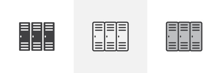 Locker colored icon set