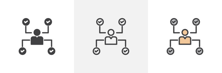 Multitask colored icon set