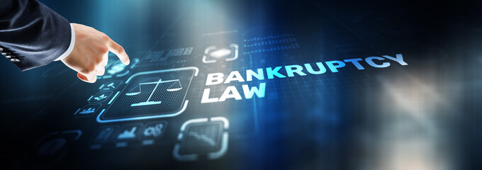 Bankruptcy law concept. Insolvency law. Company has problems