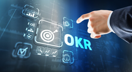Obraz premium Objectives and Key Results OKR. Methods for project management