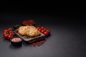 Delicious fried pork or chicken chops breaded with salt and spices