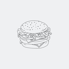 One line Burger Menu artwork